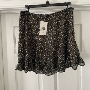Floral Black Skirt/SKORT